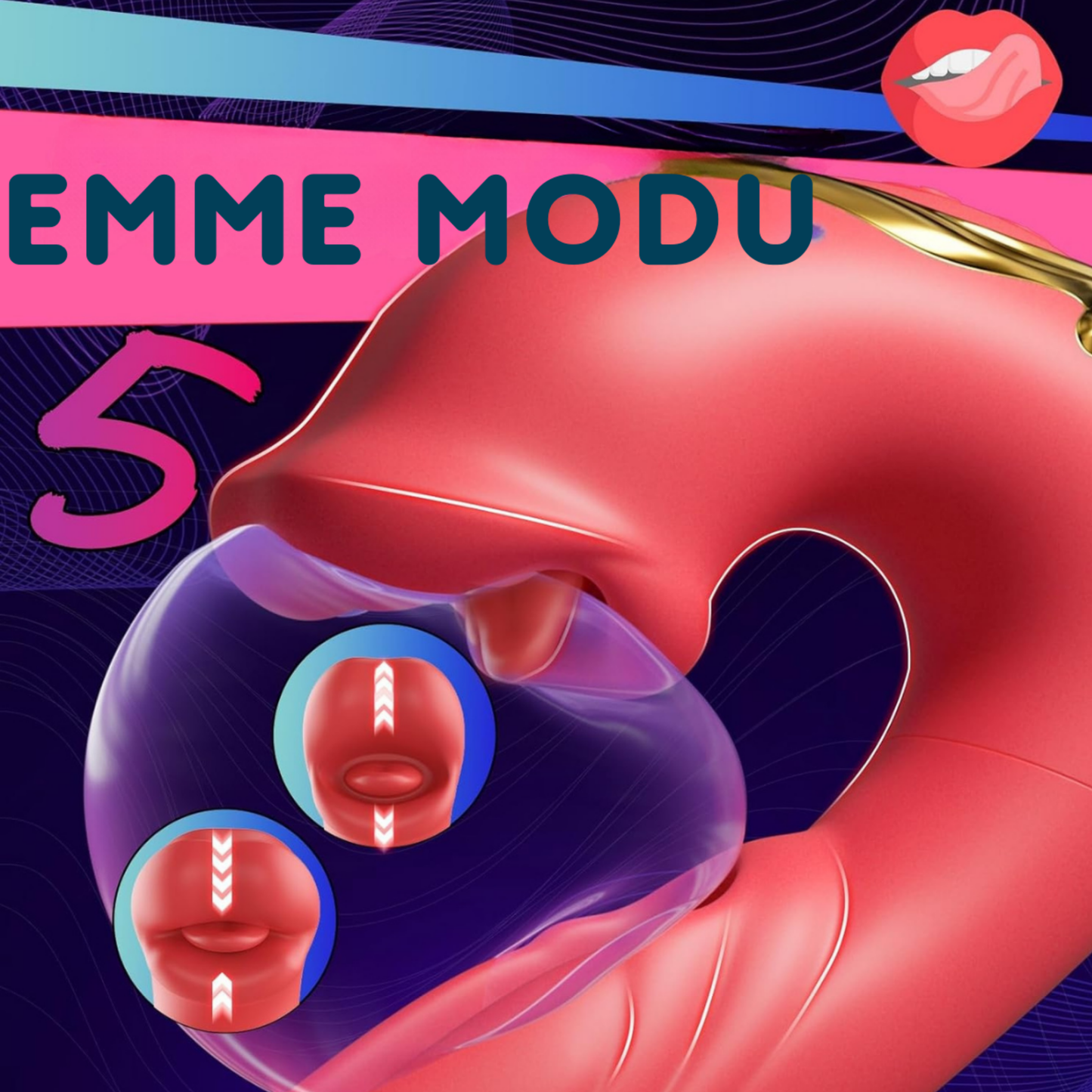 Nuvia™ - 3’ü 1 Arada G Noktası & Klitoris – 10 Fonksiyonlu Dil, Dudak & Göğüs