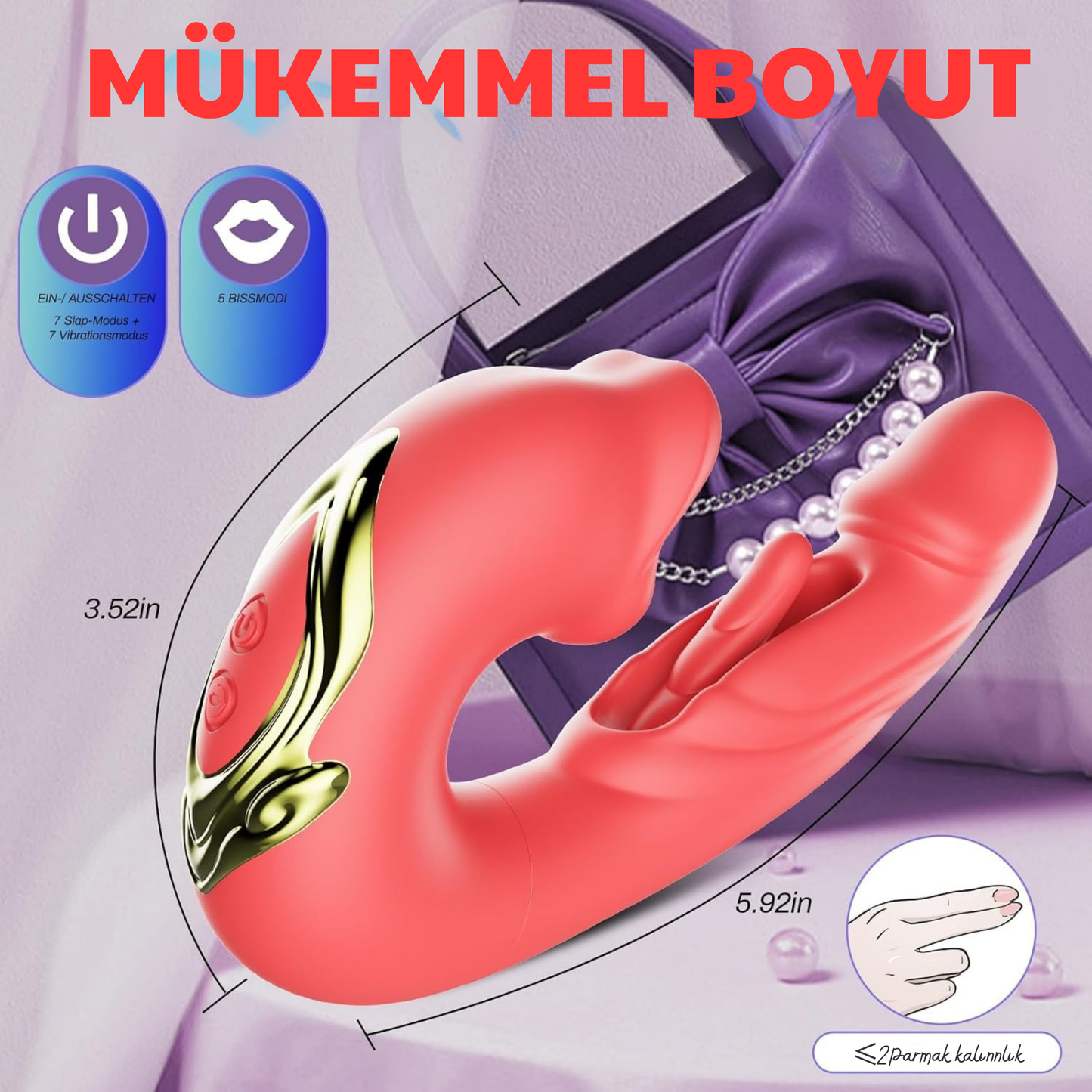 Nuvia™ - 3’ü 1 Arada G Noktası & Klitoris – 10 Fonksiyonlu Dil, Dudak & Göğüs