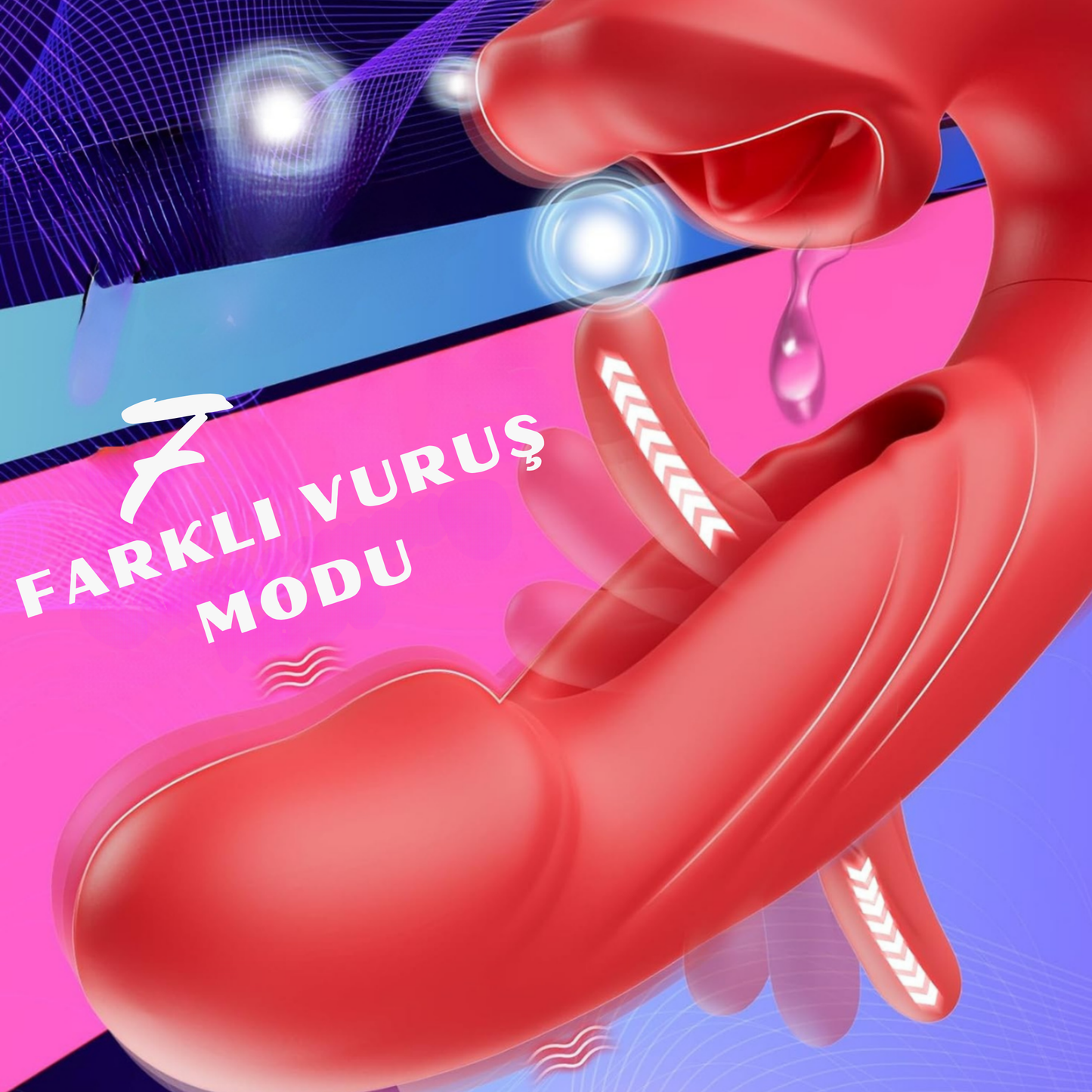 Nuvia™ - 3’ü 1 Arada G Noktası & Klitoris – 10 Fonksiyonlu Dil, Dudak & Göğüs